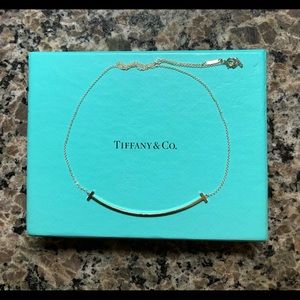 Tiffany & Co. Sterling Silver Tiffany T Smile Necklace (Large)